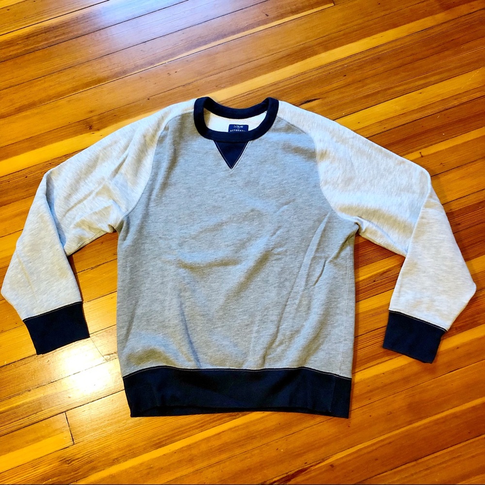 J Crew Color Block Fleece Crewneck Sweatshirt - image 1
